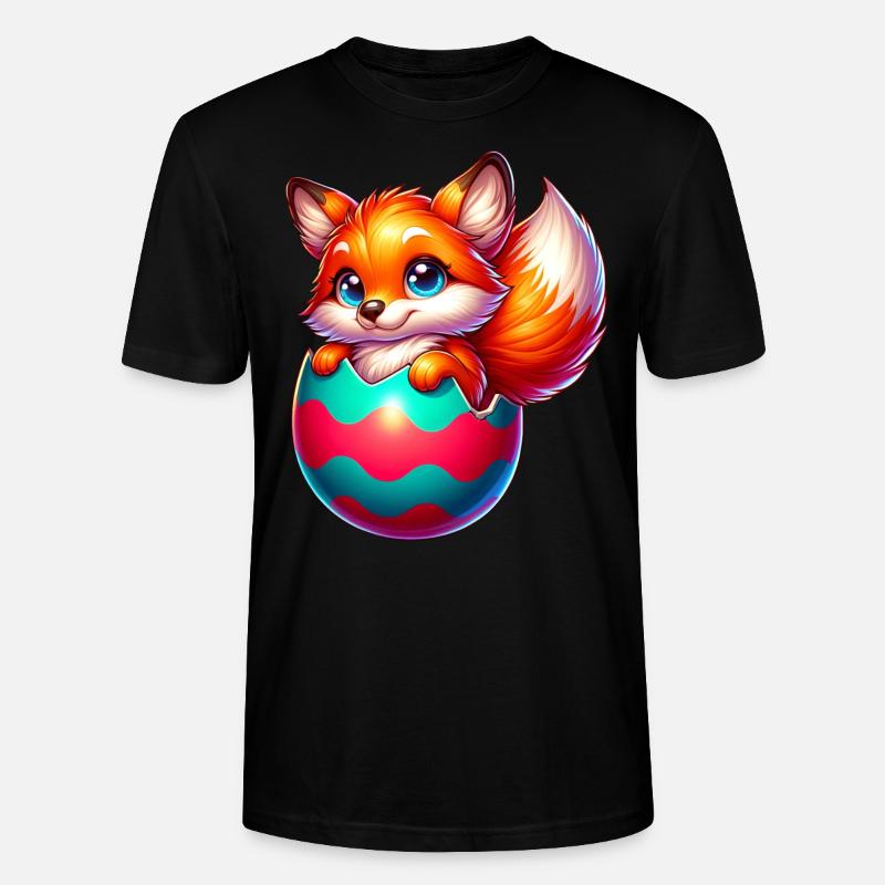 Schlüpfender Rotfuchs aus Osterei - Stanley/Stella Unisex Bio-T-Shirt CRAFTER - Schwarz