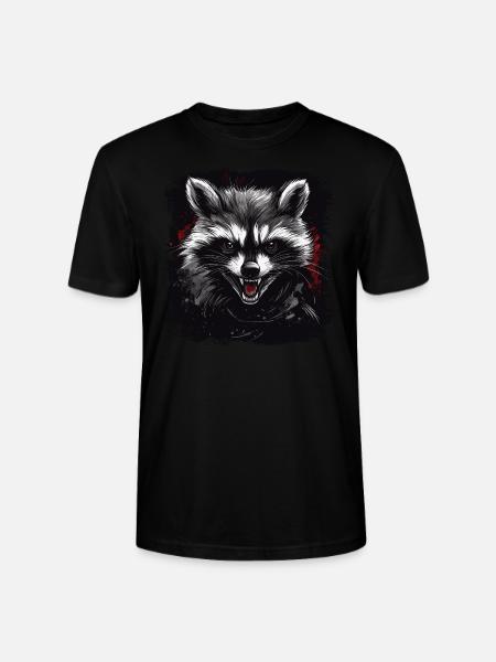 Wütender Waschbär - Stanley/Stella Unisex Bio-T-Shirt CRAFTER - Schwarz