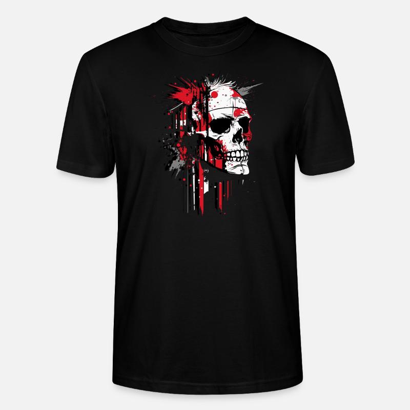 Crâne abstrait - T-shirt bio CRAFTER Stanley Stella Unisexe - noir