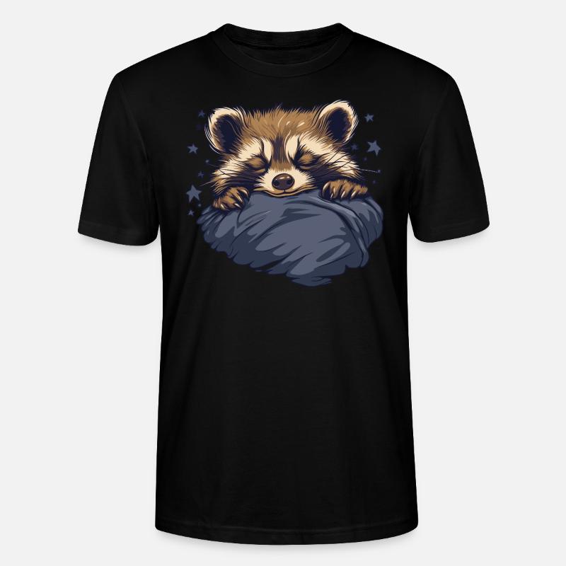 Träumender Waschbär - Stanley/Stella Unisex Bio-T-Shirt CRAFTER - Schwarz