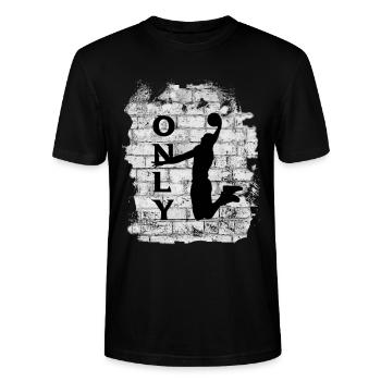BASKET-BALL - T-shirt bio CRAFTER Stanley Stella Unisexe - noir - Devant - Alina (178cm) & Michal (187cm)