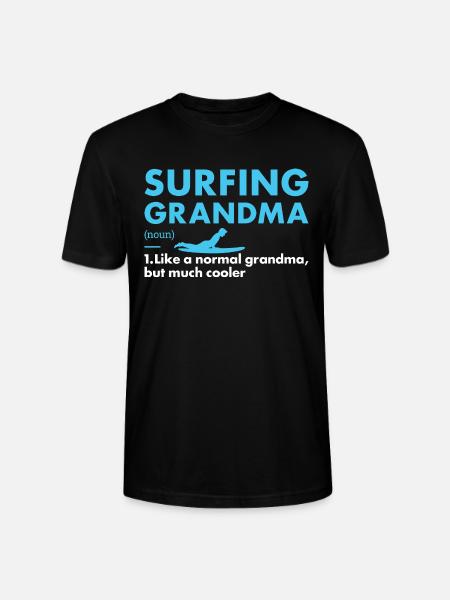 Sport Grandma Surfing - Stanley/Stella CRAFTER Unisex Organic T-Shirt - black