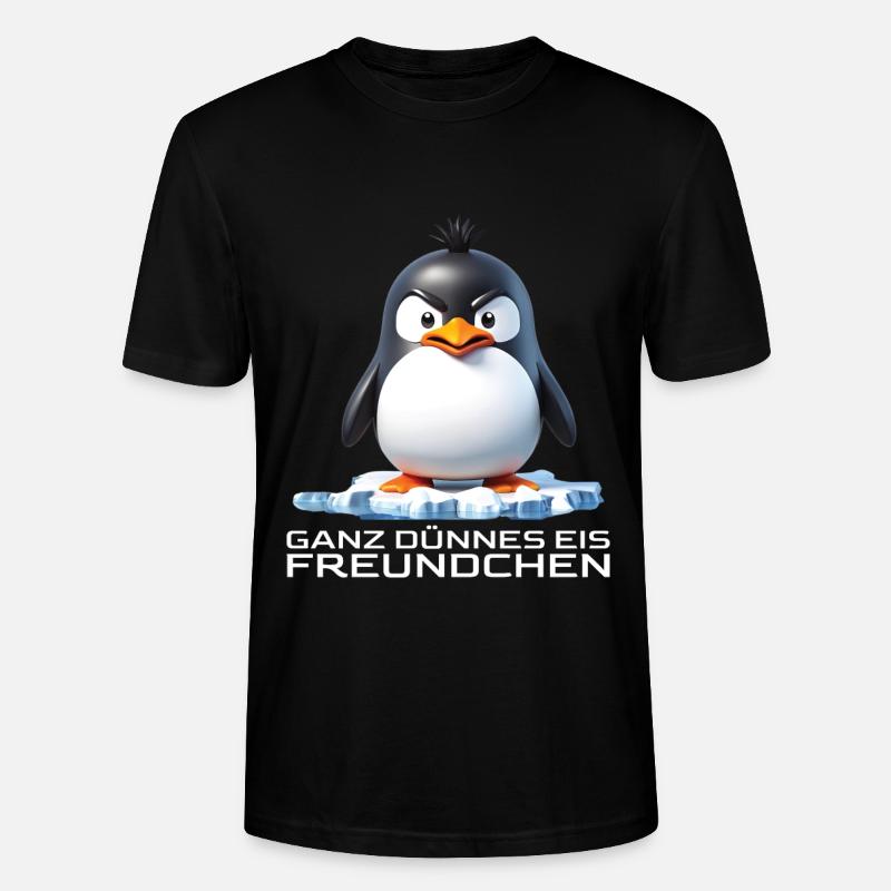 Ganz dünnes Eis Freundchen Pinguin - Stanley/Stella Unisex Bio-T-Shirt CRAFTER - Schwarz