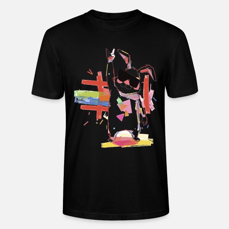 Regenbogenroboter Partystar - Stanley/Stella Unisex Bio-T-Shirt CRAFTER - Schwarz