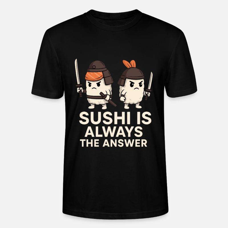 Le sushi est toujours la solution - T-shirt bio CRAFTER Stanley Stella Unisexe - noir
