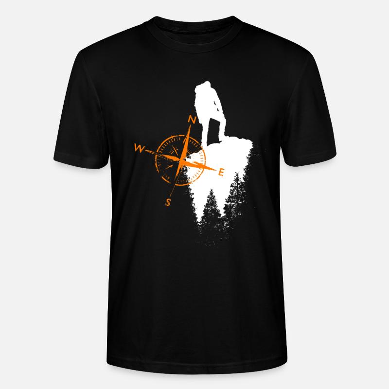 Wanderer Motiv mit einem Kompa - Stanley/Stella Unisex Bio-T-Shirt CRAFTER - Schwarz