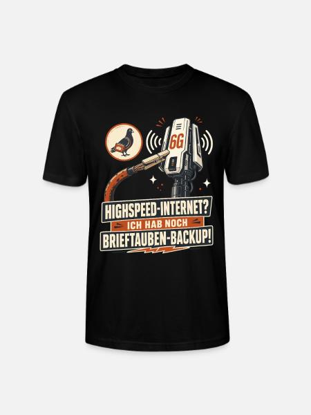 Brieftauben Backup Für Highspeed Internet. - Stanley/Stella Unisex Bio-T-Shirt CRAFTER - Schwarz