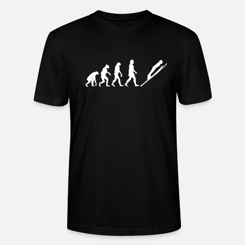 Skispringen Evolution - Stanley/Stella Unisex Bio-T-Shirt CRAFTER - Schwarz