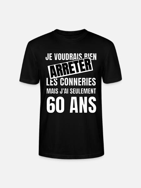 60 ans - T-shirt bio CRAFTER Stanley Stella Unisexe - noir