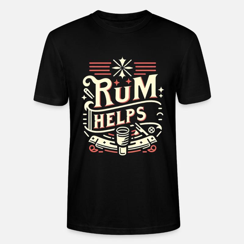 Rum Helps 11 - Stanley/Stella Unisex Bio-T-Shirt CRAFTER - Schwarz