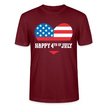 Joyeux 4 juillet - T-shirt bio CRAFTER Stanley Stella Unisexe - bordeaux - Devant - Alina (178cm) & Michal (187cm)