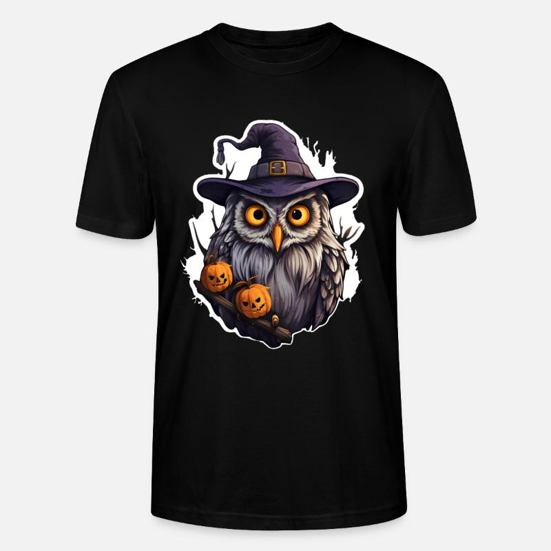 Halloween Eule - Stanley/Stella Unisex Bio-T-Shirt CRAFTER - Schwarz