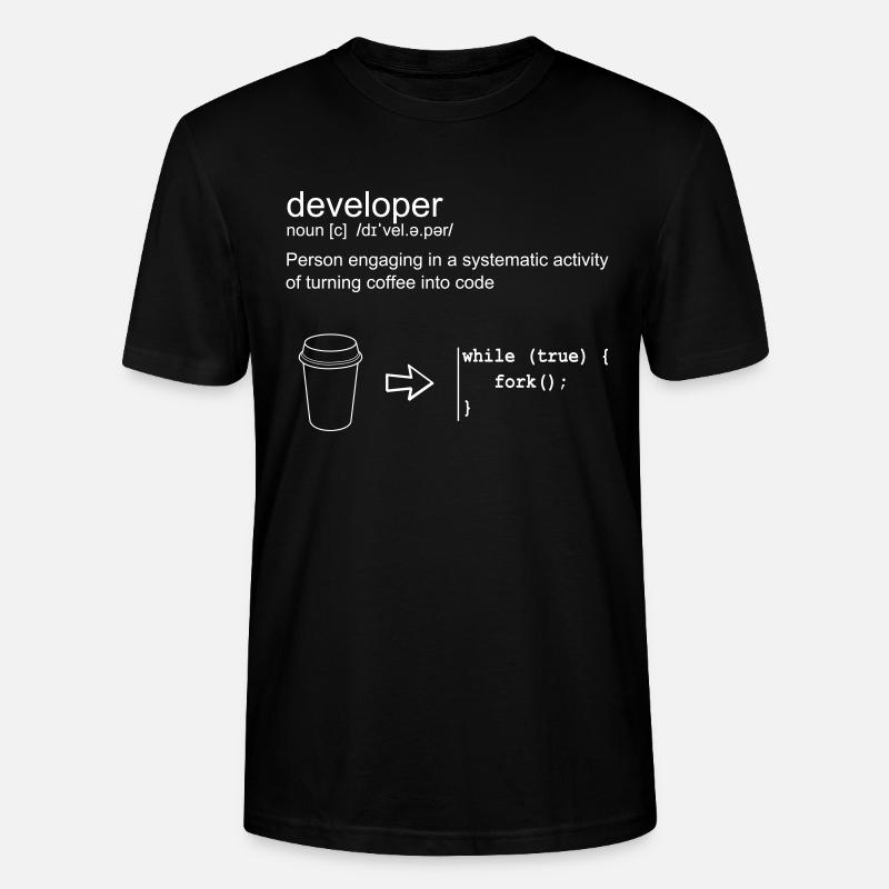 Developer & coffee - T-shirt bio CRAFTER Stanley Stella Unisexe - noir
