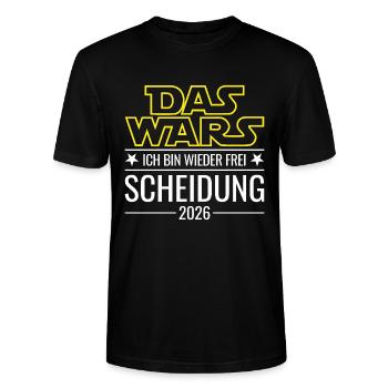 Scheidung 2026 - Das wars - Ich bin wieder frei - Stanley/Stella Unisex Bio-T-Shirt CRAFTER - Schwarz - Vorne - Alina (178cm) & Michal (187cm)