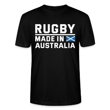 Rugby Made In Scotland Rugby - Stanley/Stella CRAFTER Unisex Organic T-Shirt - black - Front - Alina (178cm) & Michal (187cm)