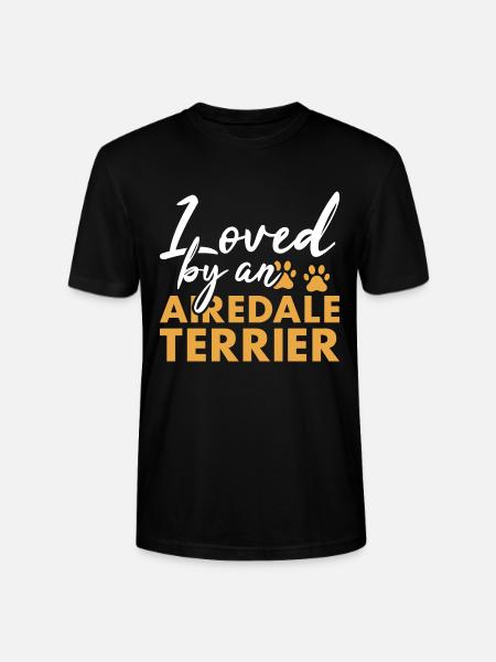Loved By A Airedale Terrier - Stanley/Stella CRAFTER Unisex Organic T-Shirt - black