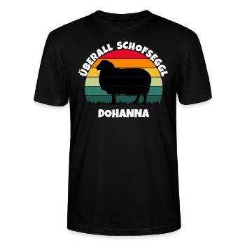 lustiger schwäbischer Spruch Schafseggl - Stanley/Stella Unisex Bio-T-Shirt CRAFTER - Schwarz - Vorne - Alina (178cm) & Michal (187cm)
