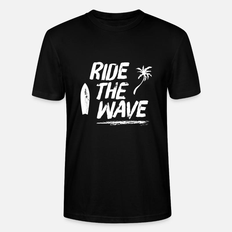 RIDE THE WAVE - T-shirt bio CRAFTER Stanley Stella Unisexe - noir