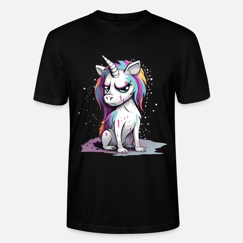 Grumpy Unicorn - Stanley/Stella Unisex Bio-T-Shirt CRAFTER - Schwarz