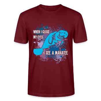 Ich träume von Manatee und Dugong - Stanley/Stella Unisex Bio-T-Shirt CRAFTER - Burgunderrot - Vorne - Alina (178cm) & Michal (187cm)