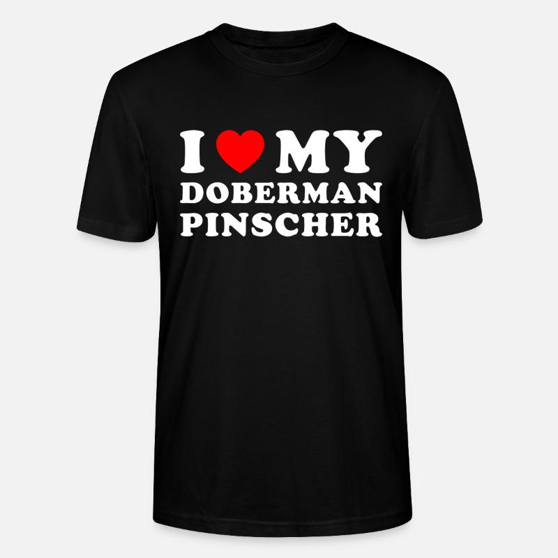 J’aime mon Doberman Pinscher - T-shirt bio CRAFTER Stanley Stella Unisexe - noir