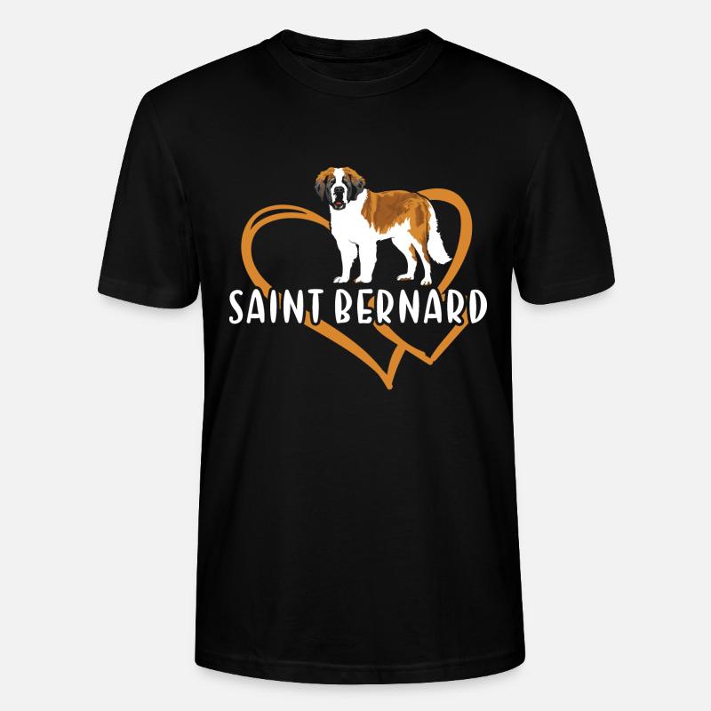 Saint Bernard Heart - Stanley/Stella Unisex Bio-T-Shirt CRAFTER - Schwarz