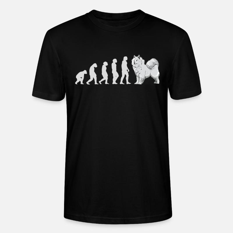 Evolution Samoyed - Stanley/Stella CRAFTER Unisex Organic T-Shirt - black