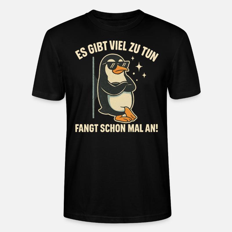 Pingouin cool dans le travail de bureau - T-shirt bio CRAFTER Stanley Stella Unisexe - noir