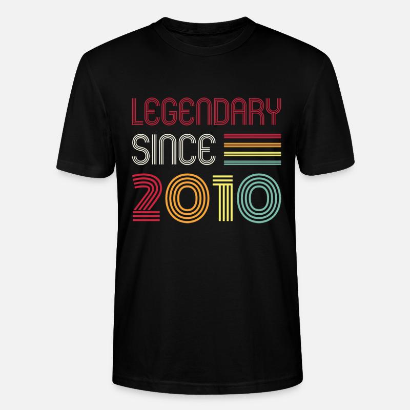Birthday Legendary Since 2010 - Stanley/Stella Unisex Bio-T-Shirt CRAFTER - Schwarz