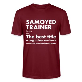 Définition du dresseur Samoyède - T-shirt bio CRAFTER Stanley Stella Unisexe - bordeaux - Devant - Alina (178cm) & Michal (187cm)