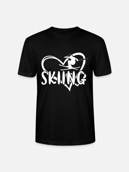 Sport Heart Skiing - Stanley/Stella CRAFTER Unisex Organic T-Shirt - black
