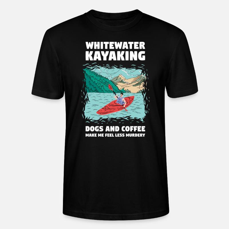 Whitewater Kayaking Dogs & Coffee - Stanley/Stella Unisex Bio-T-Shirt CRAFTER - Schwarz