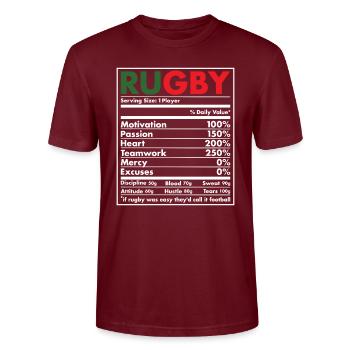 Nutrition Portugal Rugby - T-shirt bio CRAFTER Stanley Stella Unisexe - bordeaux - Devant - Alina (178cm) & Michal (187cm)