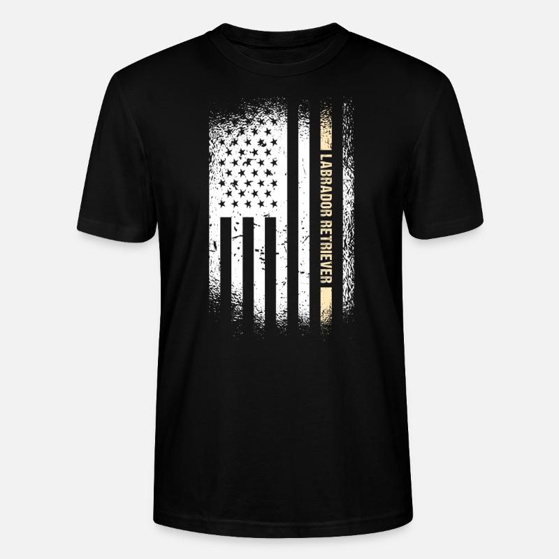 Labrador Retriever Us Flag - Stanley/Stella Unisex Bio-T-Shirt CRAFTER - Schwarz