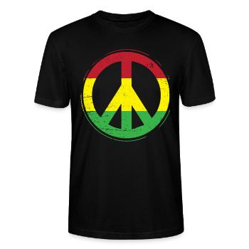 Peace Reggae Rastafari Ska cadeau - T-shirt bio CRAFTER Stanley Stella Unisexe - noir - Devant - Alina (178cm) & Michal (187cm)