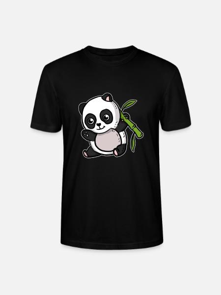 Cute Kawaii Panda Bear - Stanley/Stella CRAFTER Unisex Organic T-Shirt - black