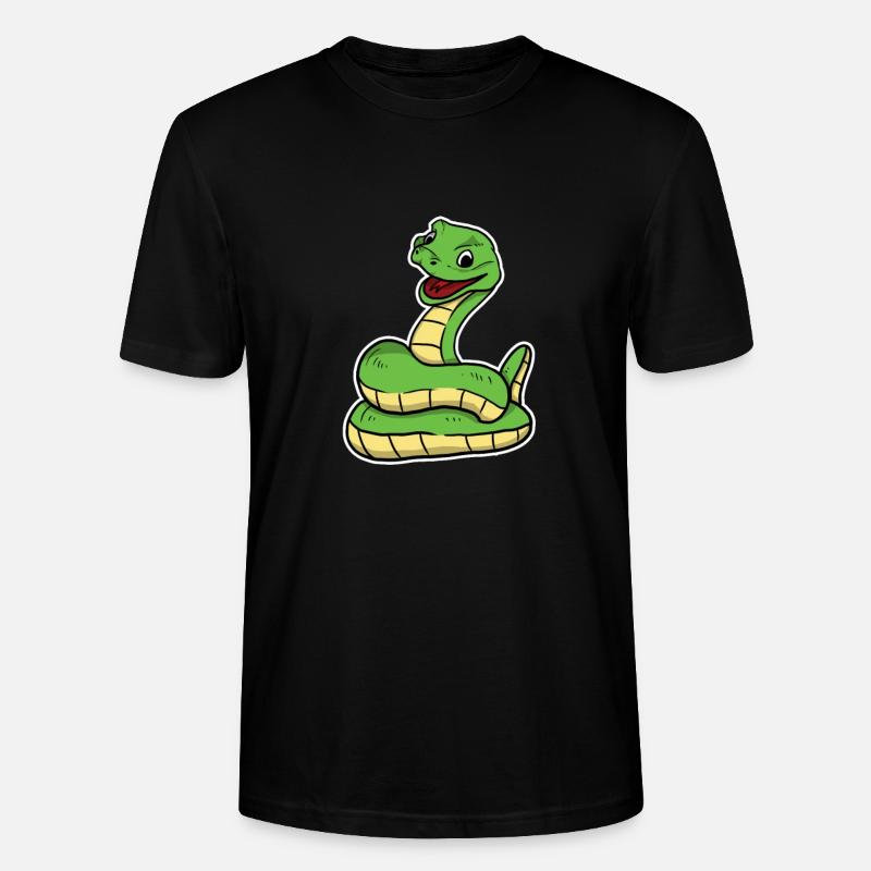 Cute Snake Python - Stanley/Stella CRAFTER Unisex Organic T-Shirt - black
