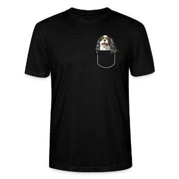 Cavalier King Charles Spaniel Geschenkidee - Stanley/Stella Unisex Bio-T-Shirt CRAFTER - Schwarz - Vorne - Alina (178cm) & Michal (187cm)