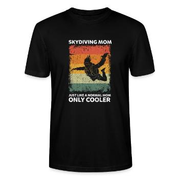Skydiving Mom Like A Normal Mom Only Cooler - Stanley/Stella Unisex Bio-T-Shirt CRAFTER - Schwarz - Vorne - Alina (178cm) & Michal (187cm)