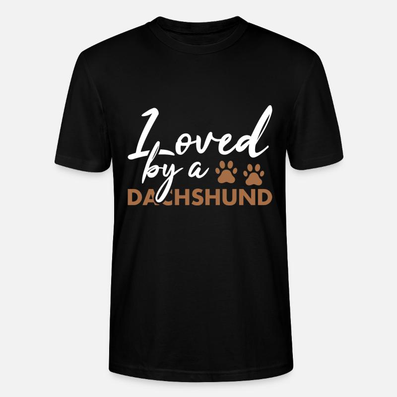 Loved By A Dachshund - Stanley/Stella Unisex Bio-T-Shirt CRAFTER - Schwarz