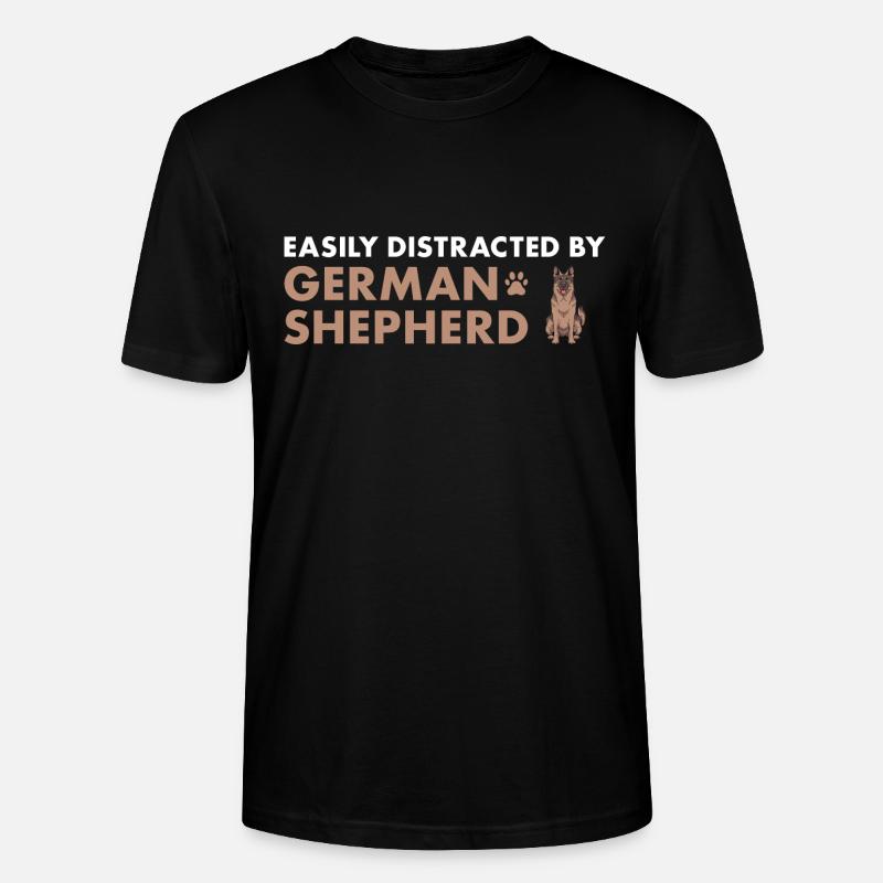 Easily Distracted By German Shepherd - Stanley/Stella Unisex Bio-T-Shirt CRAFTER - Schwarz