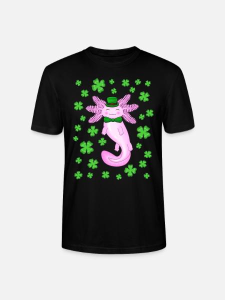 St patricks axolotl pink - Stanley/Stella CRAFTER Unisex Organic T-Shirt - black