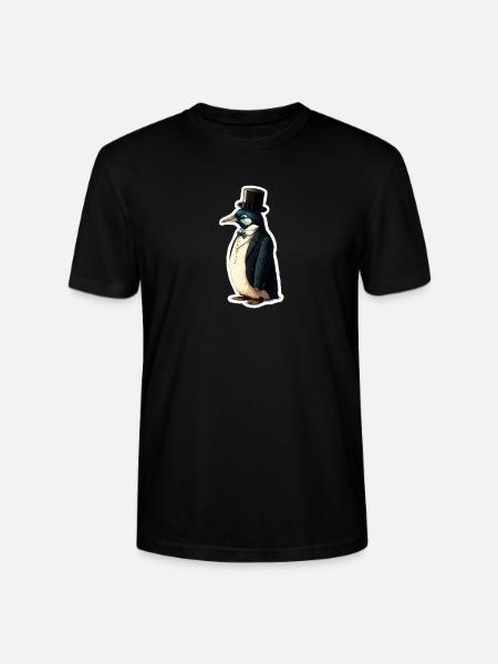 Gentleman Penguin - Stanley/Stella CRAFTER Unisex Organic T-Shirt - black