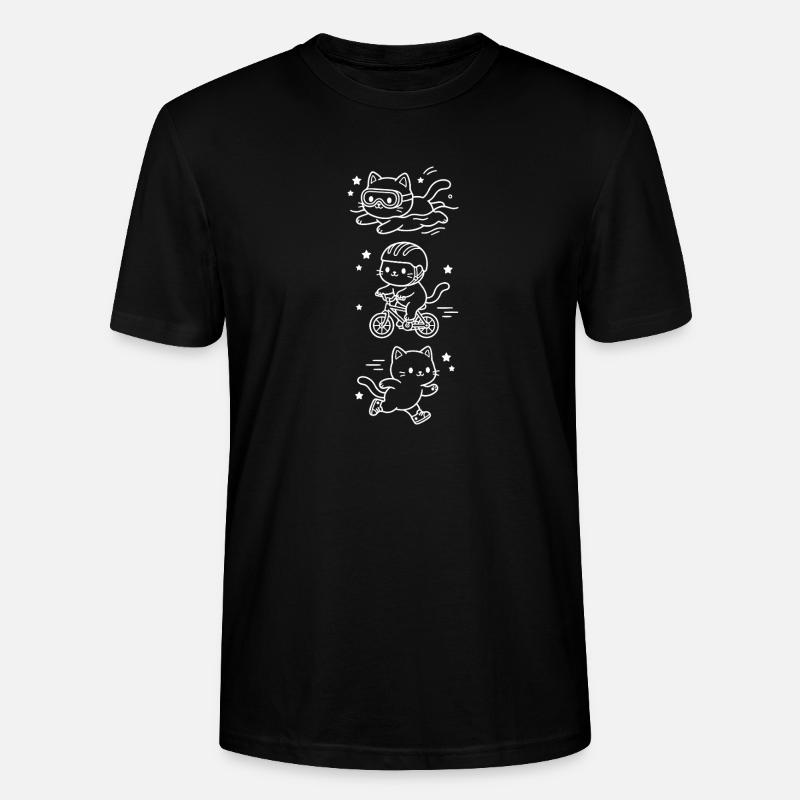 Triathlet Kawaii Katzen - Stanley/Stella Unisex Bio-T-Shirt CRAFTER - Schwarz