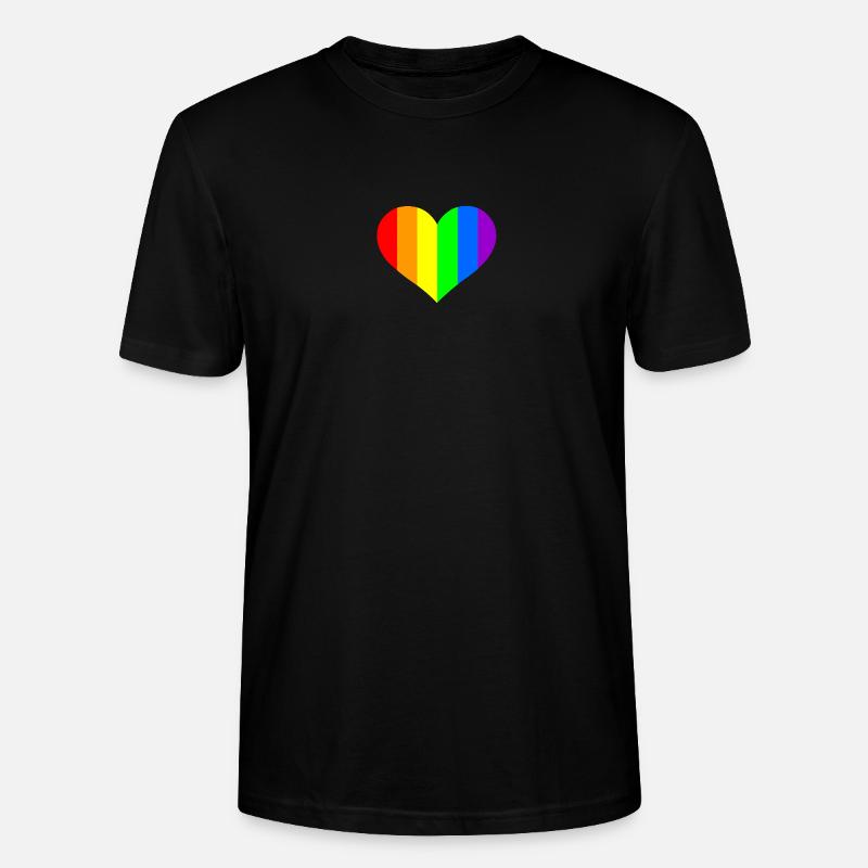 Regenbogen Herz - Stanley/Stella Unisex Bio-T-Shirt CRAFTER - Schwarz
