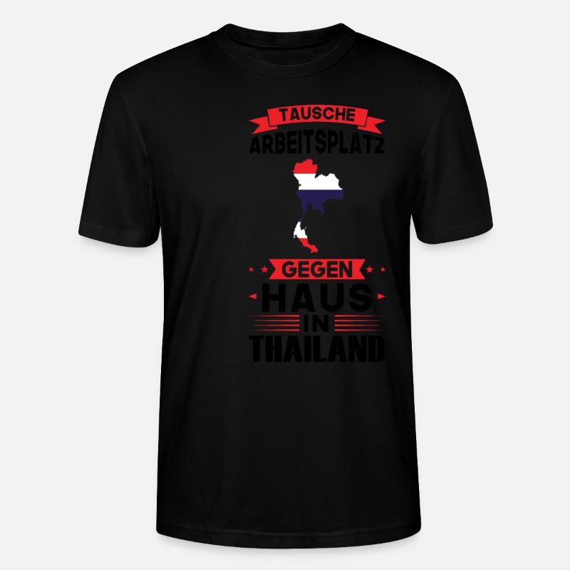 Thailand Flagge Thailändisch Geschenk - Stanley/Stella Unisex Bio-T-Shirt CRAFTER - Schwarz