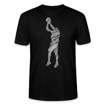 Basketball Basketballer - Stanley/Stella Unisex Bio-T-Shirt CRAFTER - Schwarz - Vorne - Alina (178cm) & Michal (187cm)