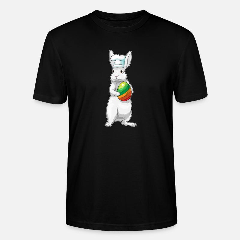 Bunny Easter Cooking - Stanley/Stella CRAFTER Unisex Organic T-Shirt - black