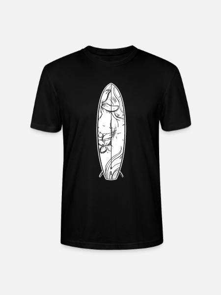 Cartoon Surfbrett - Stanley/Stella Unisex Bio-T-Shirt CRAFTER - Schwarz