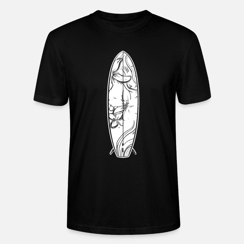 Cartoon Surfbrett - Stanley/Stella Unisex Bio-T-Shirt CRAFTER - Schwarz
